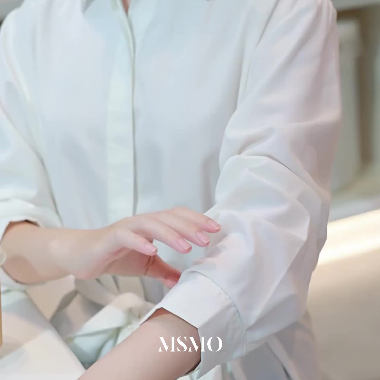 [EXCLUSIVE] MSMO Bora Tied Shirt  Kemeja Wanita / Blouse Wanita / Kemeja Lengan Panjang / Kemeja Kantor / Office Wear / Atasan Wanita Brown Grey