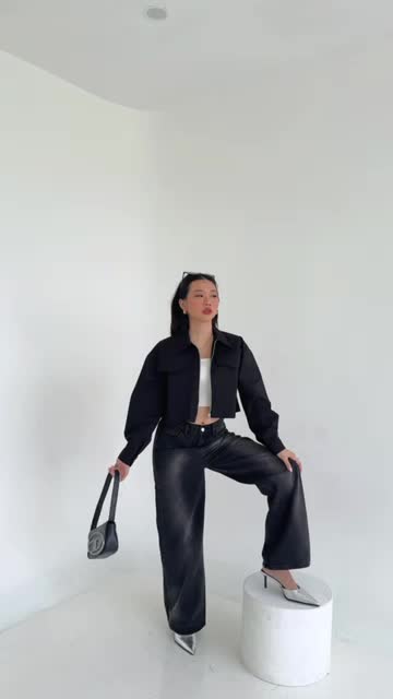 MARLE- Paloma Crop Jacket Outer Cargo Big Pocket Zipper/ jacket balzer luaran wanita cargo kantong besar