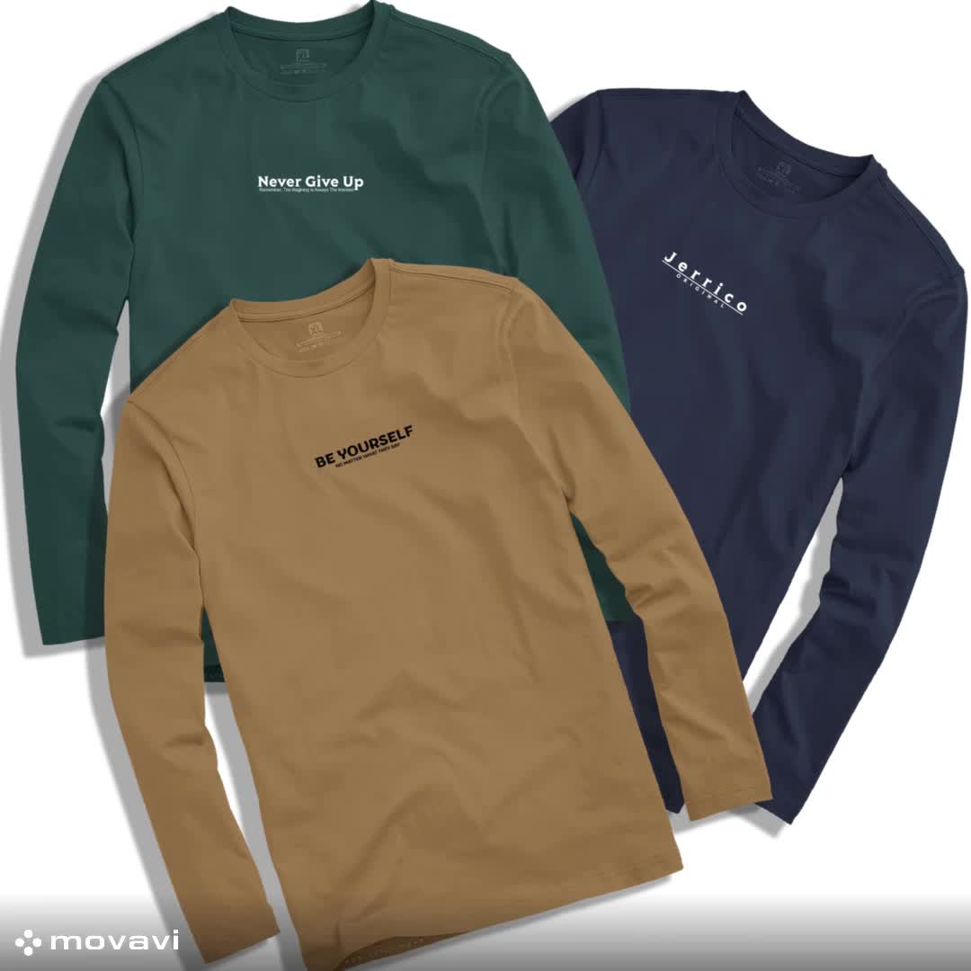 JERRICO | Paket Kaos Hemat 2pcs dan 3pcs Lengan Panjang Warna Random