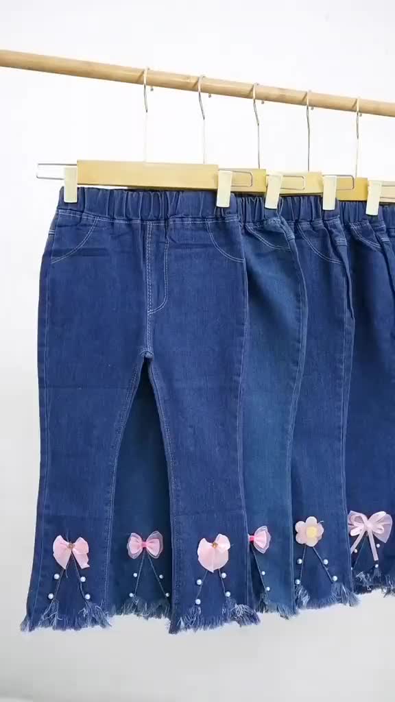 Nabila_shop // celana jeans import premium anak perempuan model rawis mutiara random terbaru // bawahan celana anak import terlaris & termurah Fashion