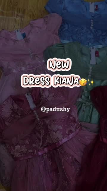 Padushy-Gaun kiana | lengan pendek |size 1-12 (usia3-11 tahun)