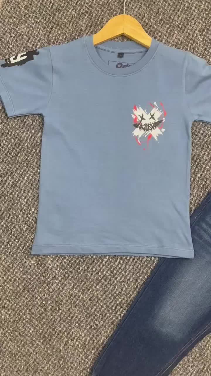 Baju Pendek Model Distro Depan Belakang dan Celana Panjang Anak Laki-Laki Fashion Jeans Kids Cowo