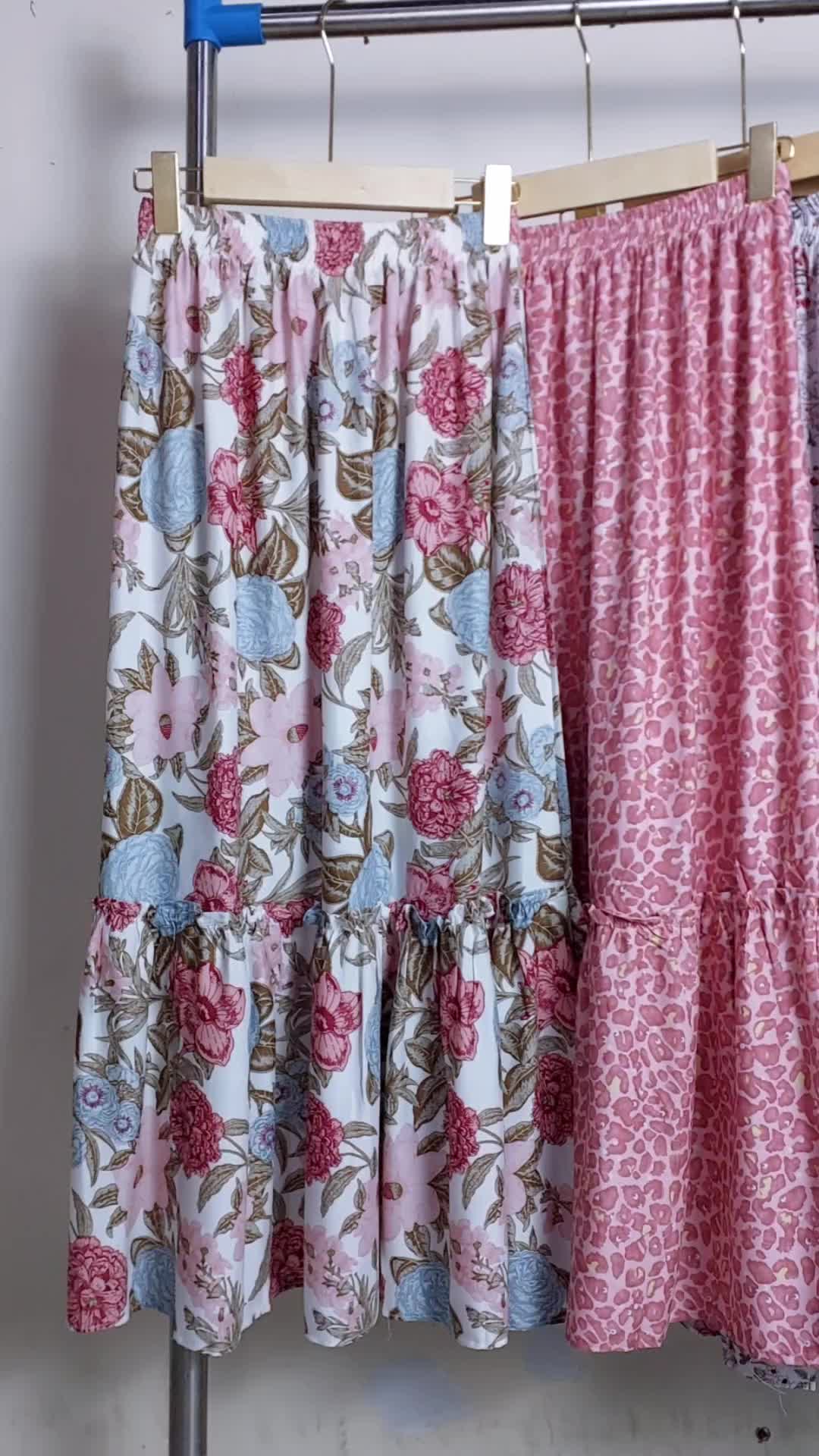 Rok Layer Susun Rayon Motif | Rok Ruffle Skirt Motif Bunga Wanita Panjang Maxi Korean Style