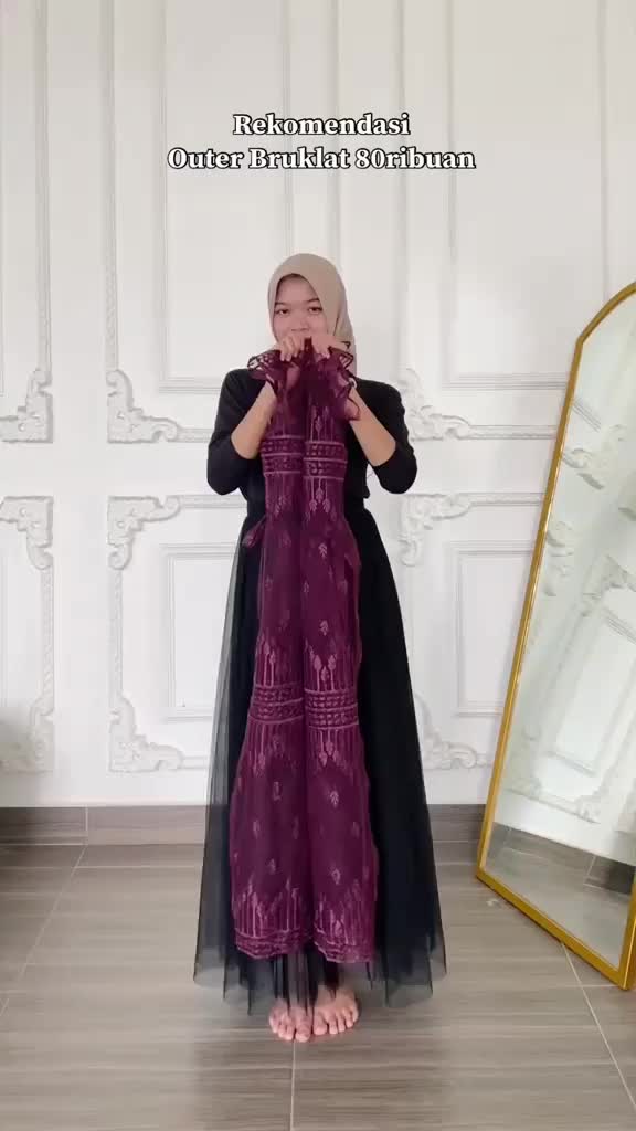 Outer Olla / Long Vest Hari Raya Brukat Etnik