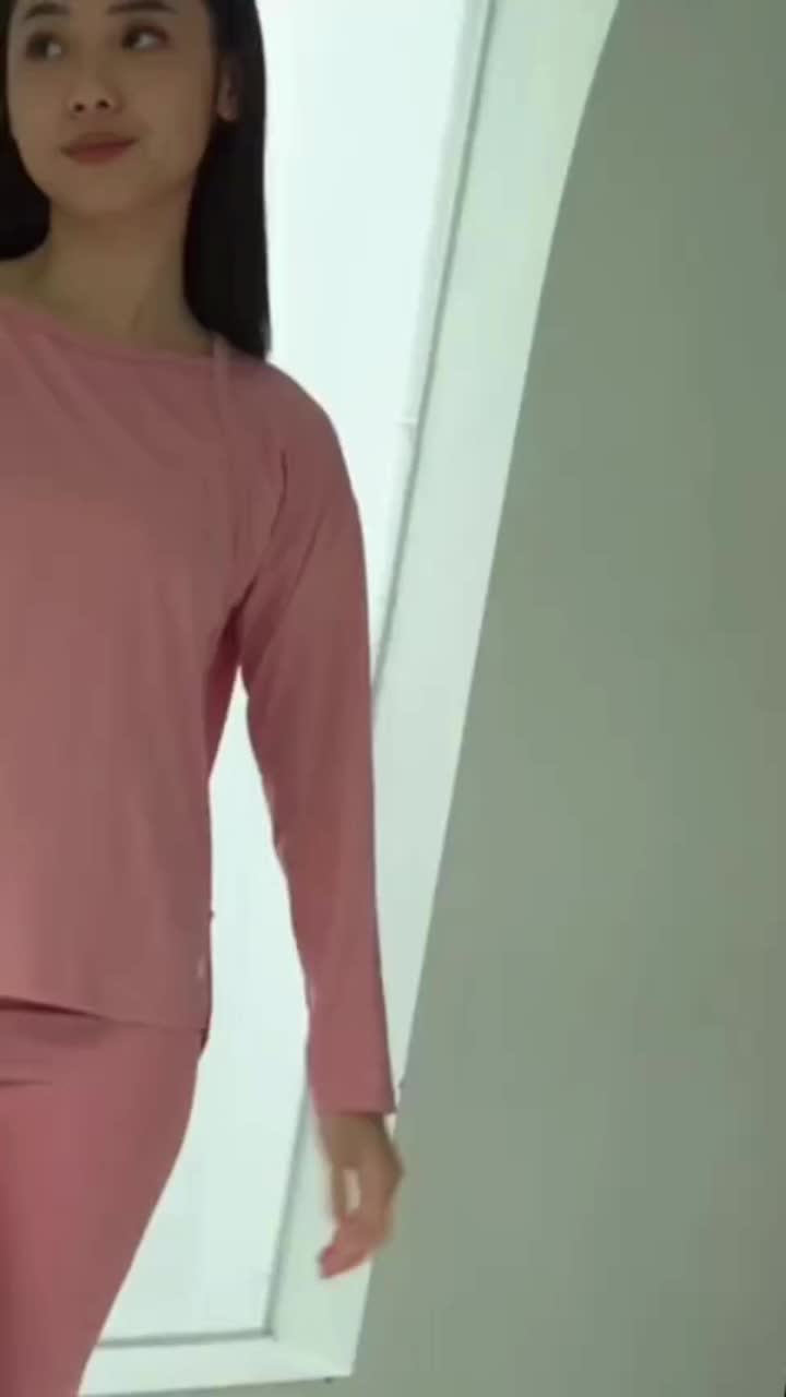 DONSON Atasan Olahraga Oversize Polos Wanita Lengan Panjang Lembut Kasual Hijab Kaos Style Belakang Nyaman Baju