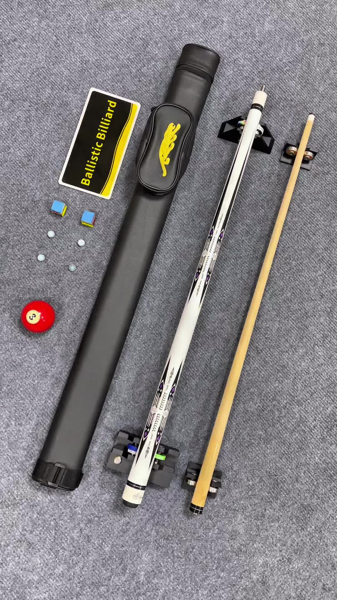 Tongkat Biliar Professional Cue Stick Maple Wood Series Classic Edition Billiard 1/2 Split Pool Cue Bag Gifts Cue Sticks 12.5mm tip Billiards Stick White Pioneer