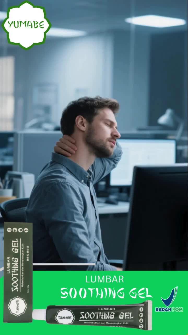 Juose Lumbar Yumabe Soothing Gel Syaraf Kejepit Asam Urat Pegal Keseleo Nyeri Otot Sendi Perut Kembung 20g