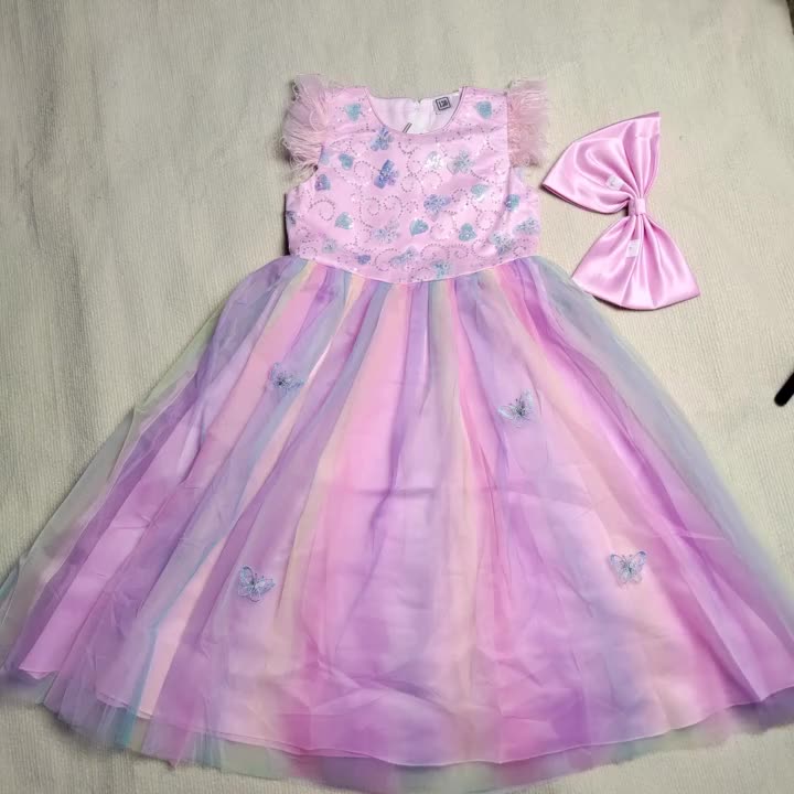 Girls Pageant Kids Gaun Malam Gaun Putri Merah Muda Pesta Anak Pesta Bola Pernikahan Gaun Gaun Maxi Gaun