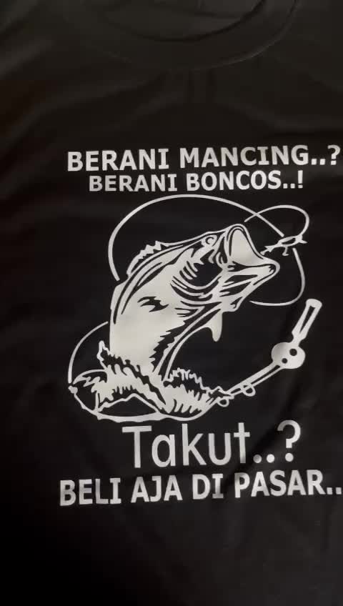 KAOS TUKANG MANCING / BERANI MANCING BERANI BONCOS / KATUN  Baju Cowok Lembut Sablon Distro
