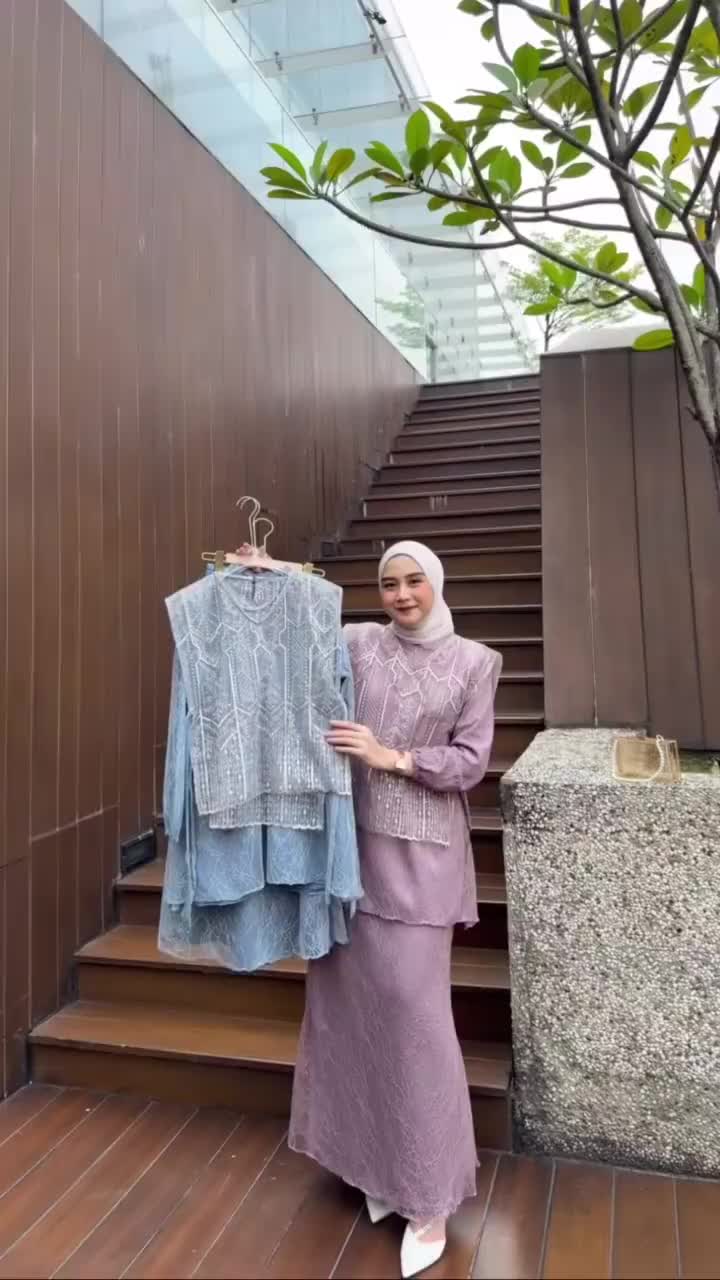 FELISYA SET 3IN1 (BLOUSE + VEST + SKIRT) BUSUI FRIENDLY ONE SET DRESS BAJU KONDANGAN PESTA BRUKAT WANITA TERBARU Muslim Gamis Mewah