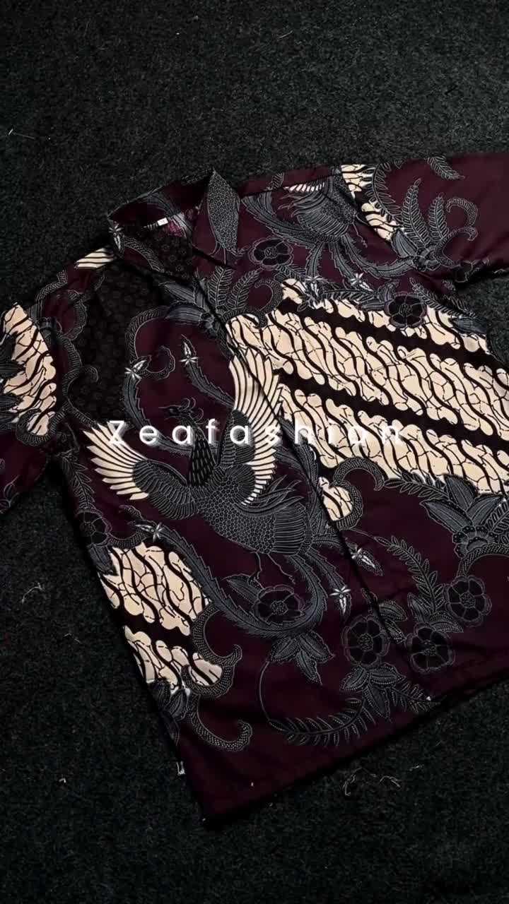 KEMEJA BATIK PRIA FORMAL LENGAN PENDEK PEKALONGAN MOTIF SULTAN Baju Katun Atasan Hem Cowok Dewasa Kantor Distro Hitam Kerja Panjang