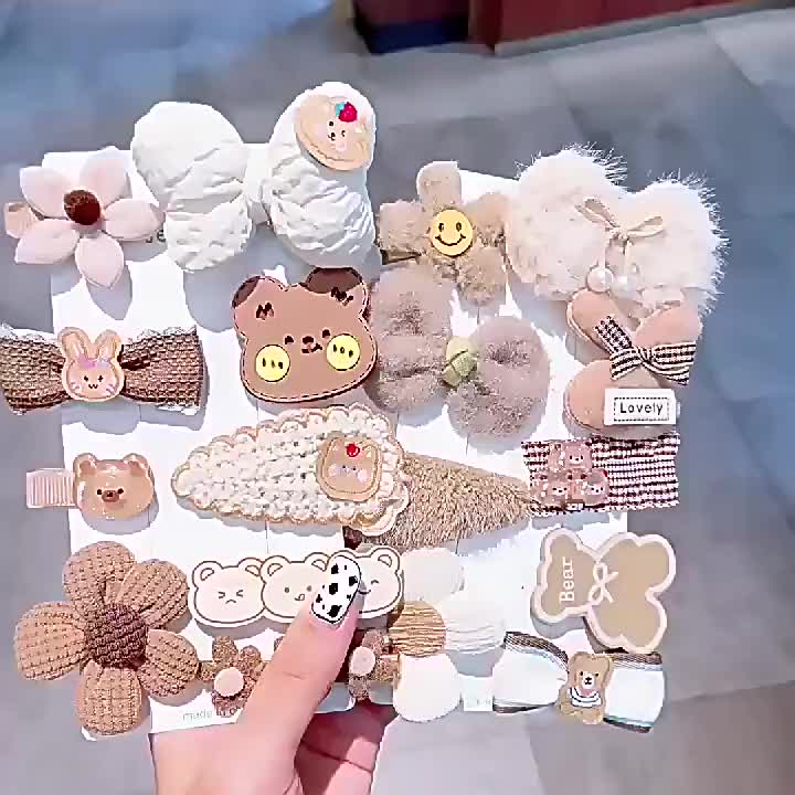 JP3-9Pcs/Set Jepitan Rambut Anak Perempuan Korean Style Hair Clip Fashion