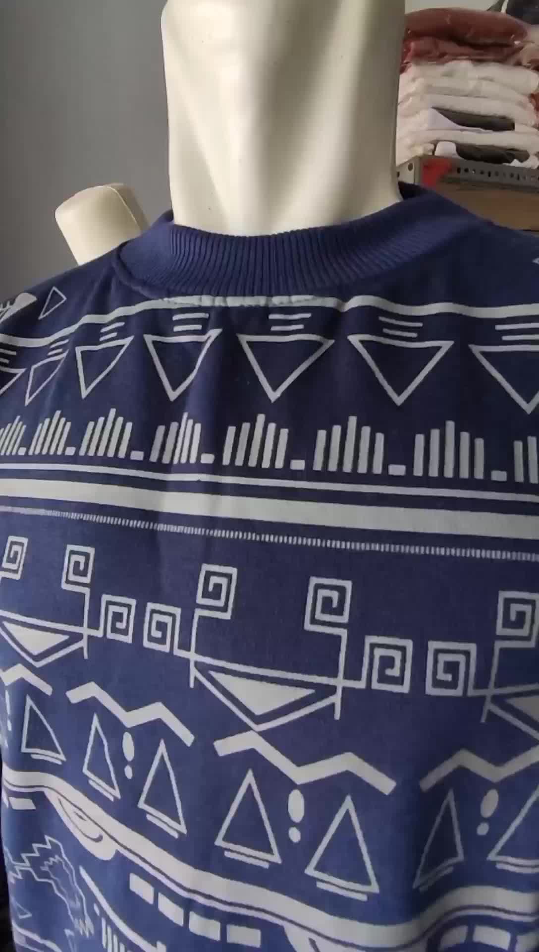 Sweater Motif Abstrak Sweater Crewneck Musim Gugur