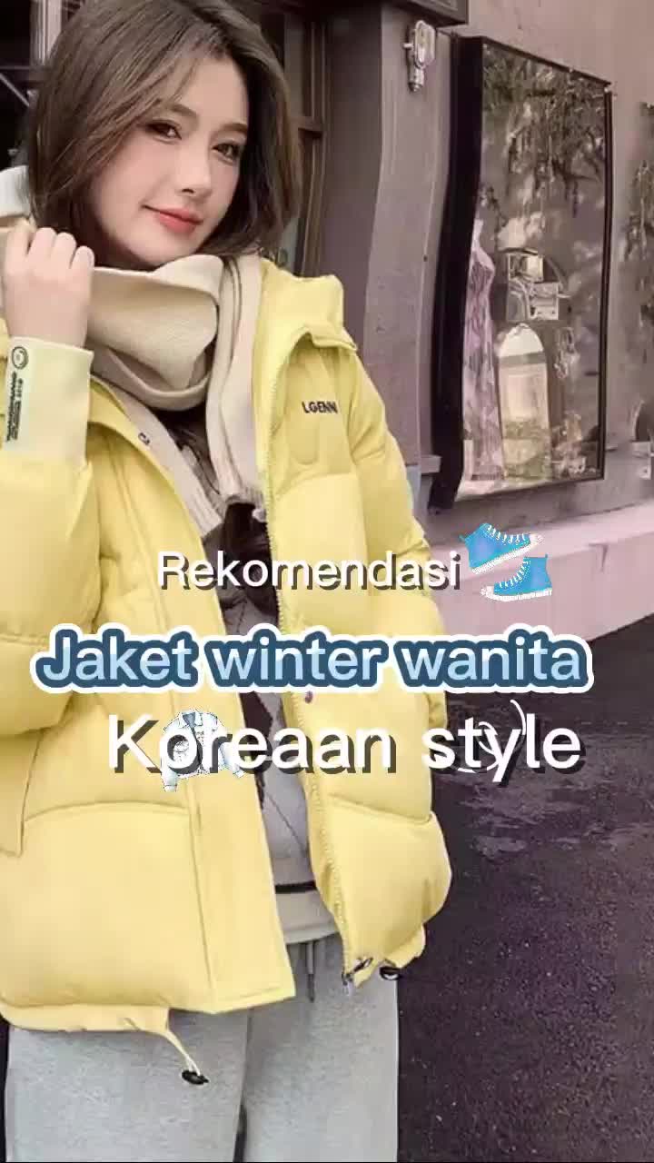 Jaket Wanita Musim Dingin, Model Crop, Warna kuning muda - Panjang, Oversize, Casual, Blazer, Cewek, Tebal, Cardigan, Outer Keren Motif