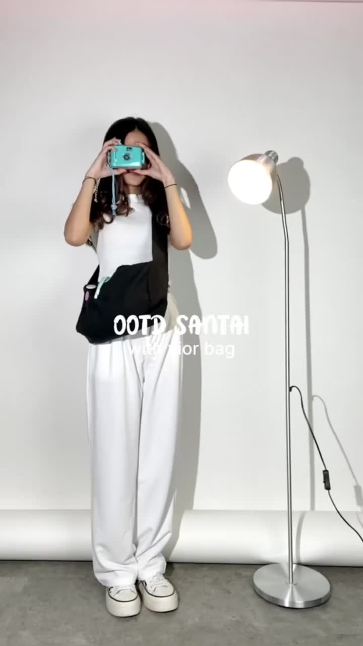VIOR Sling Bag Tas Selempang Bahu Kanvas Canvas Sekolah kuliah Wanita Pria Remaja Polos Korean Vintage Fashion Barang Cewek Aesthetic Style Studiobag (RSL) Slingbag Perempuan