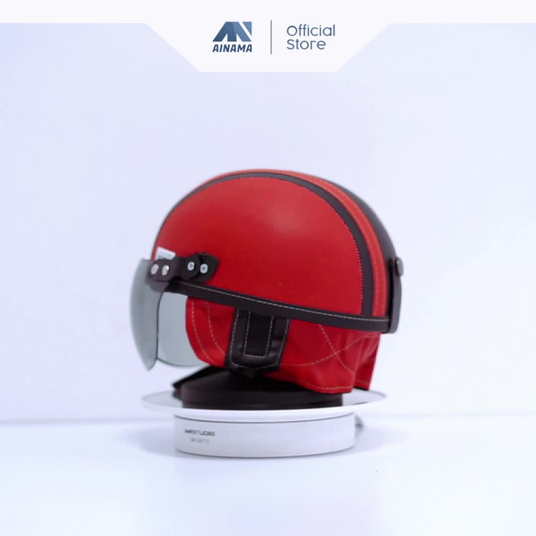 Helm anak chip retro polos garis usia 1-5 tahun