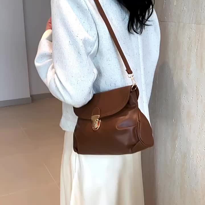 Ready! COD! Tas Bahu Selempang Tas Wanita Fashion Tas Bahu Mahal Elegan Kulit Shoulder Bag Flap Sling Bag Tas Wanita Hp Cewek Tas Ketiak Untuk Gadis-gadis Muda Hitam