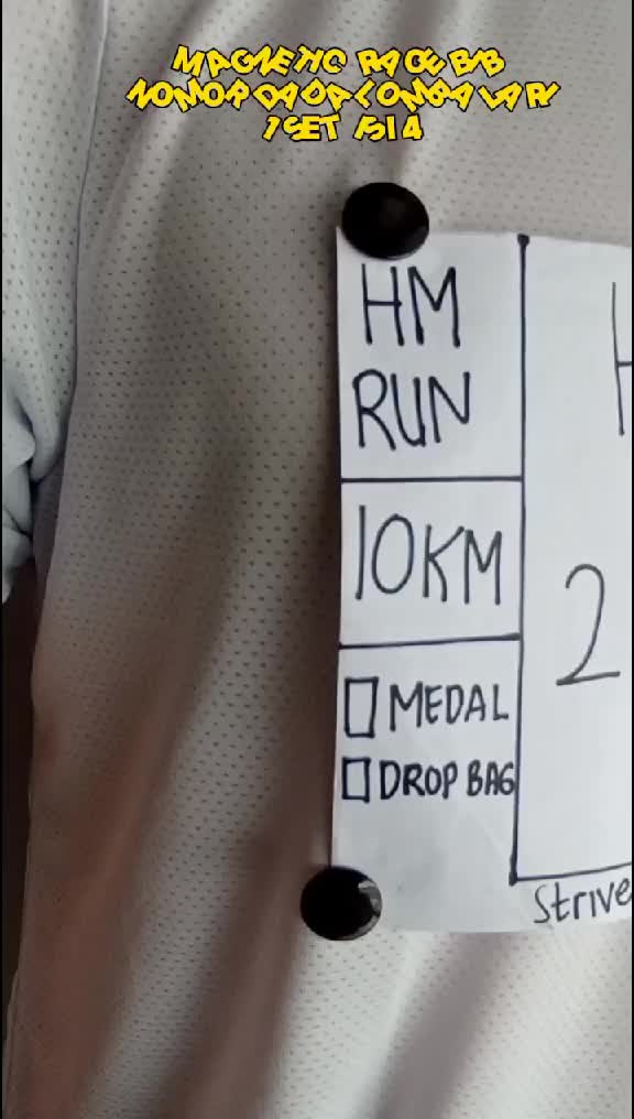 Magnetic Race BIB - Kancing BIB nomor dada Lomba Lari (1 set isi 4)