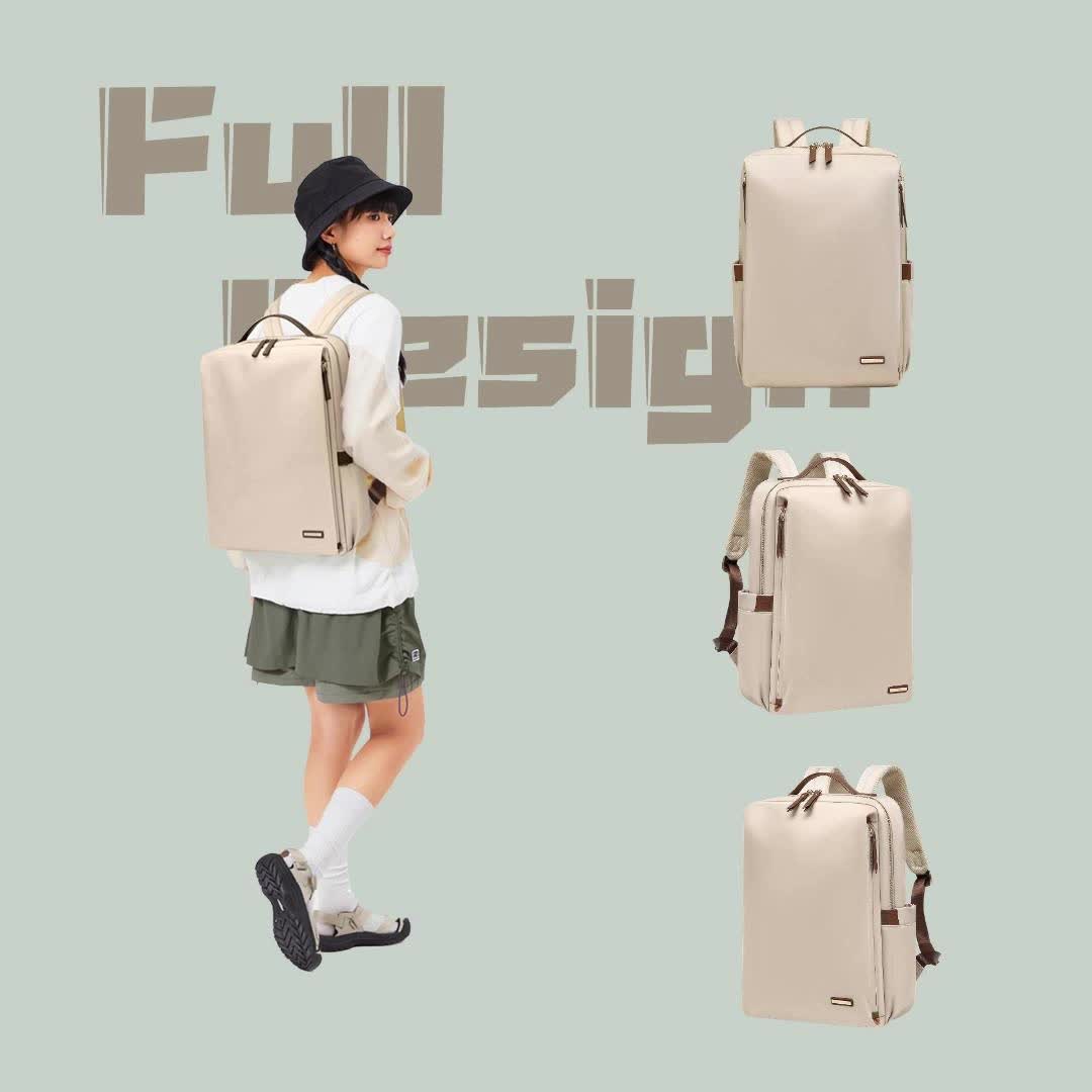 FULL DESIGN Tas Sekolah Tas Laptop Ransel Wanita Nylon Waterproof 15.6 inch Laptop Backpack