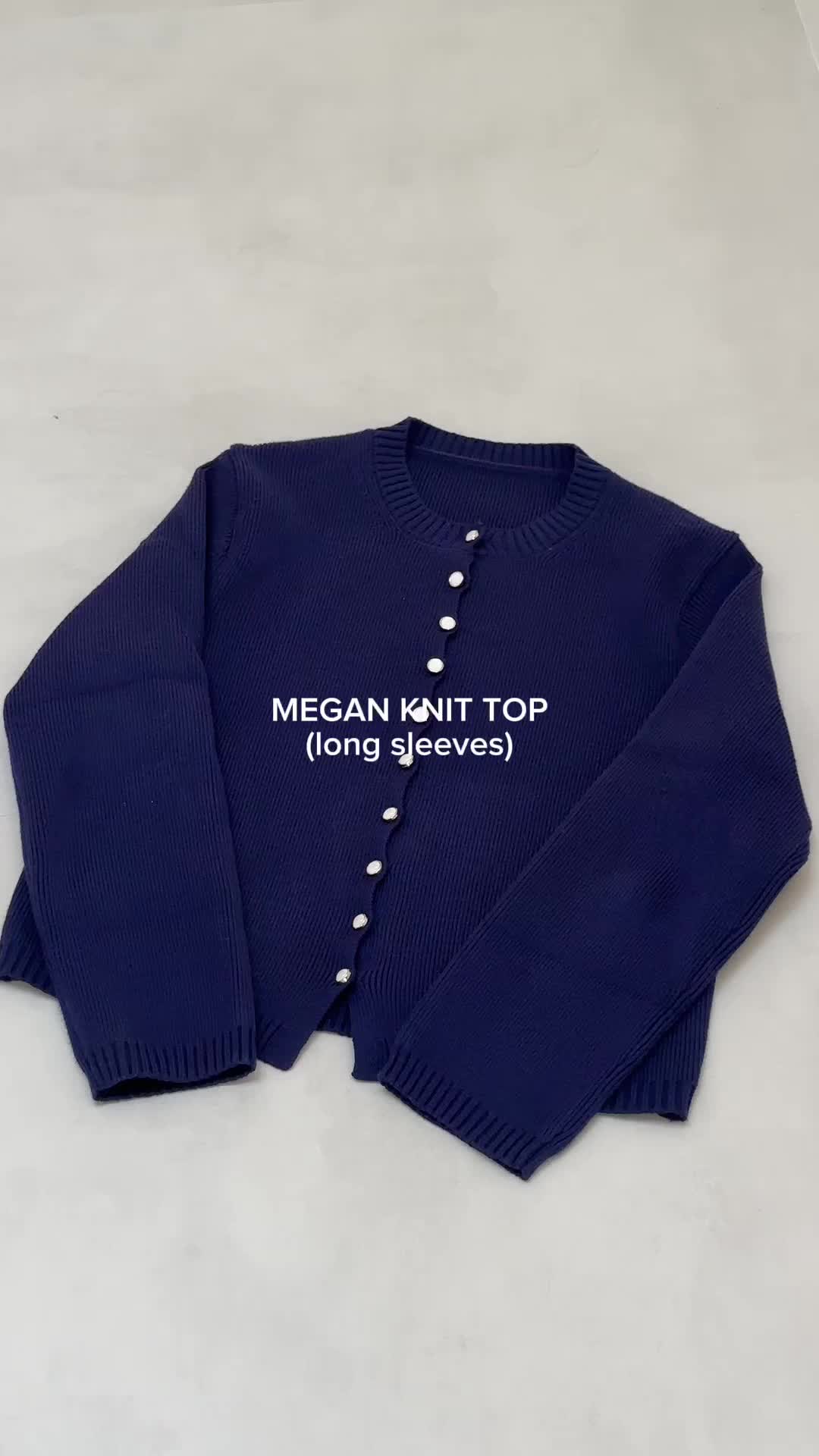 Megan Knit Top / Atasan Rajut Wanita / Knitwear  Kancing Tebal