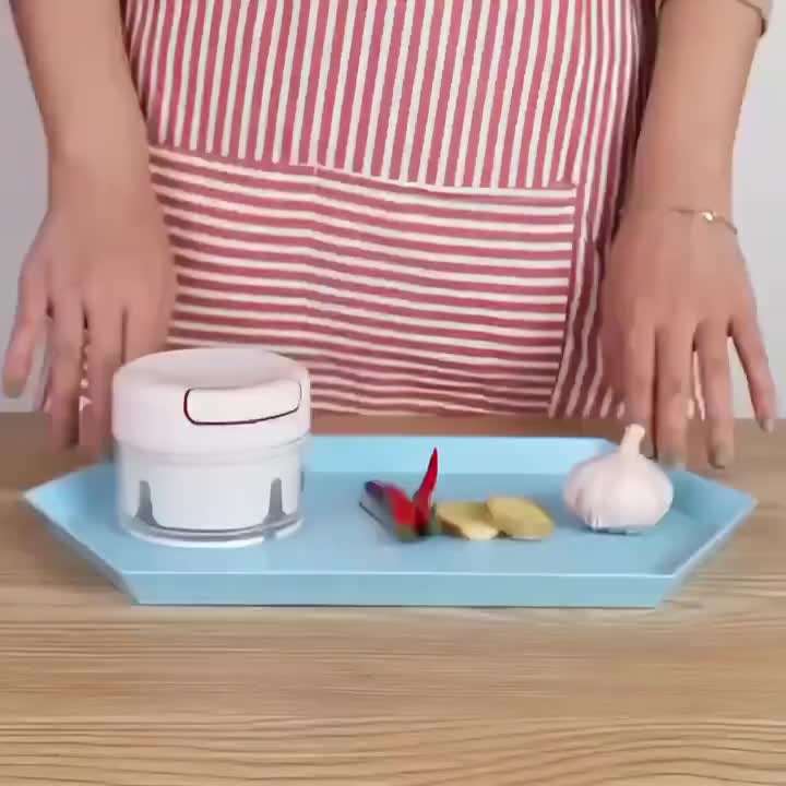 Blender Mini Food Chopper Tarik Manual Kapasitas 170 ML Chopper Mini Penggiling Bumbu Serbaguna Bahan Plastik