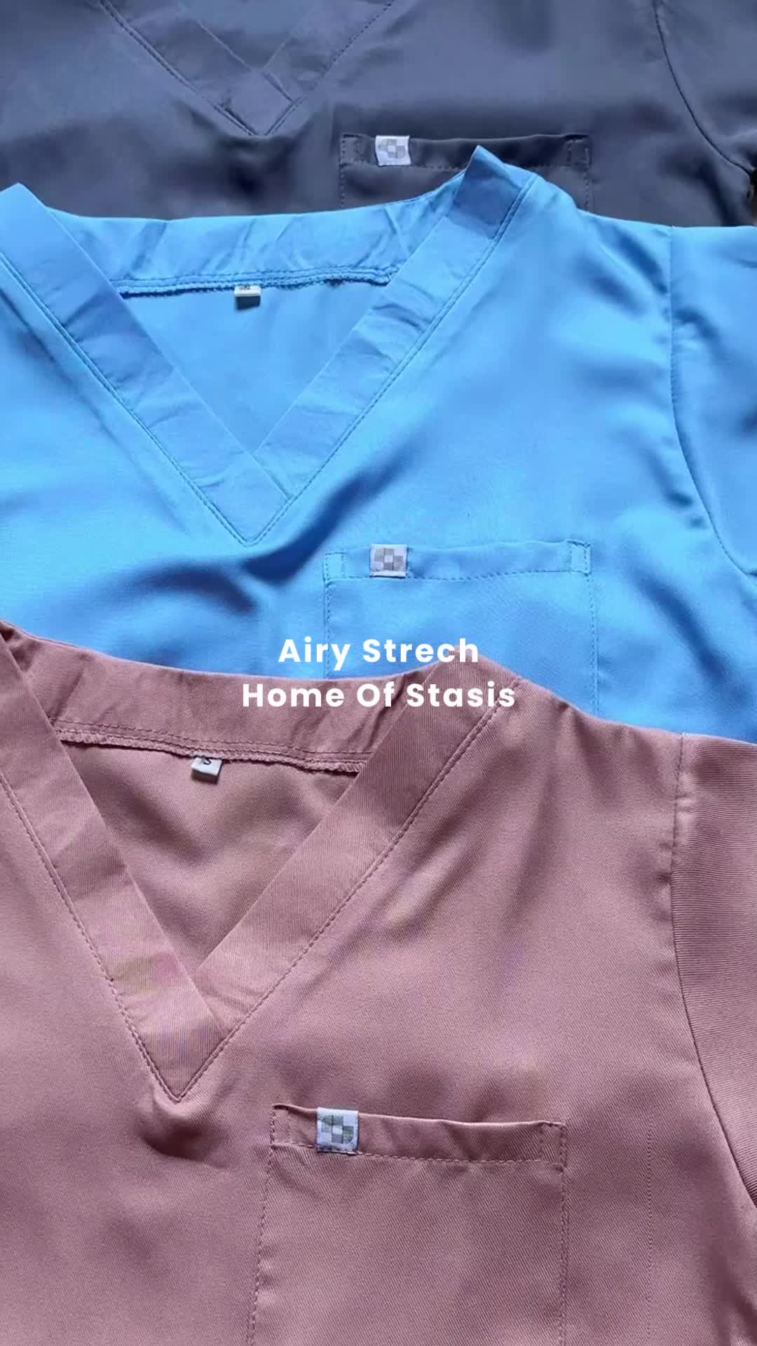 Non-Set [AIRY STRETCH] Warna 5 Vneck Pendek Panjang Celana Scrub Baju jaga OK - Stasis Medical Dokter Bidan Perawat V Neck Cargo Nakes custom karet bahan polydex bukan toyobo, american drill, seragam wanita pria