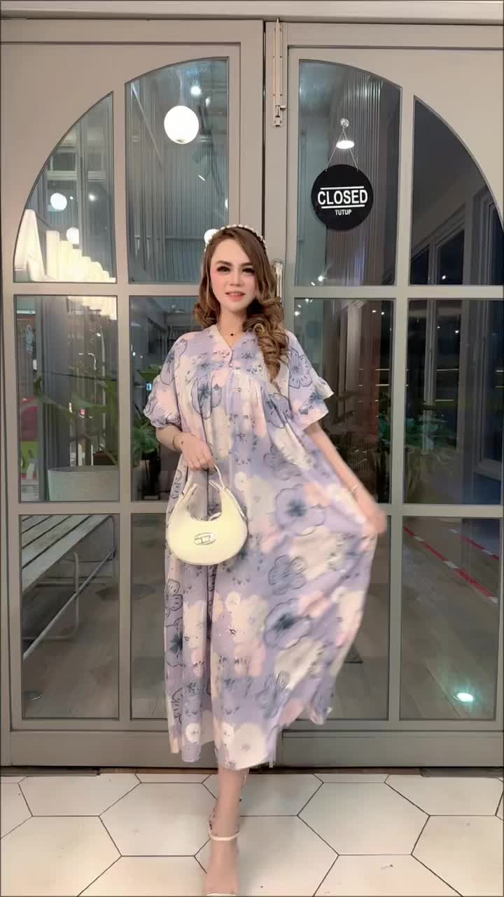 Daster Ferala Rayon LaLa Premium Busui Kancing & Karet LD 130PB 125 Bumil Dress Nyaman