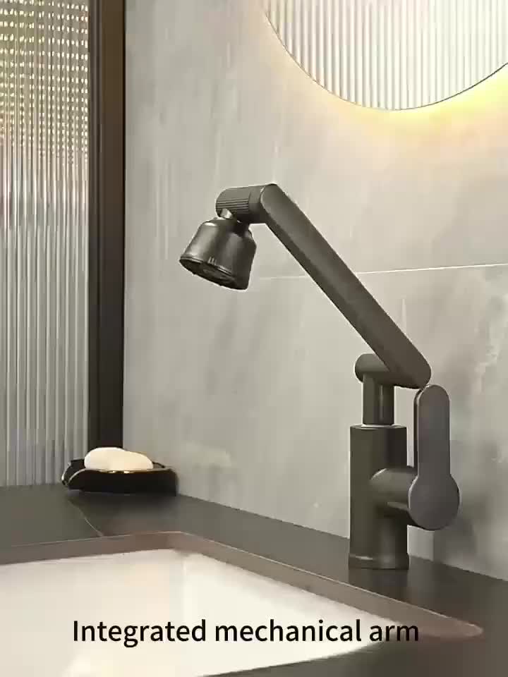 Rotasi 1080° kran angsa wastafel cuci piring /kran wastafel cuci piring/Kran Cuci Piring Tembok / 2 mode Kran Air Keran