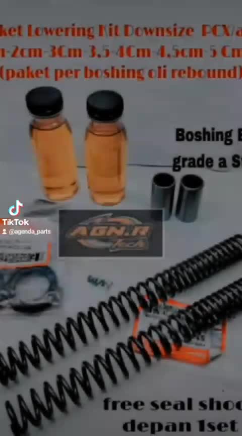 Lowering Kit Downsize  PCX/Adv penurun Shock depan PCX/Adv @ (paket per shock+Boshing+oli rebound)