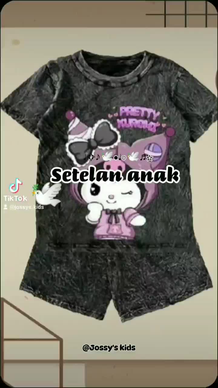 SETELAN BAJU ANAK SANRIO KUROMI LOTSO MELODY POMPOMPURI CINNAMOROLL 4-11 TAHUN Fashion