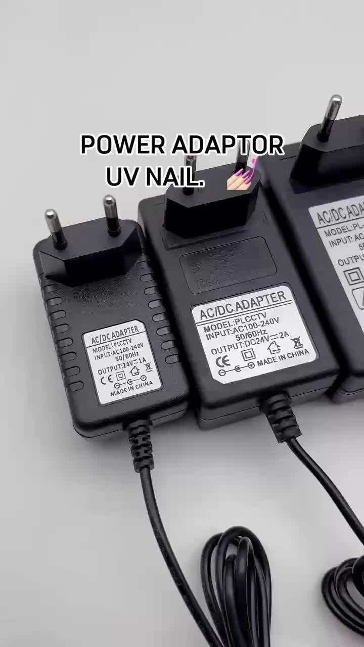 Adaptor Charger Pengering Kutek Kuku UV LED Nail Art Nail Dryer 24V 1A Jack 5.5mm