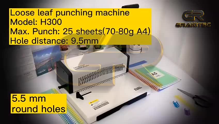 Grakitec Mesin Binder Pelubang Kertas Loose Leaf H300