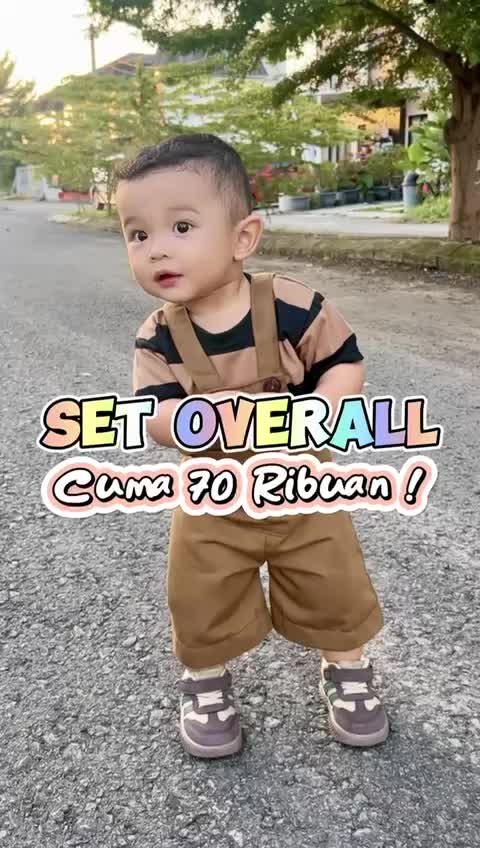 ESTISHOP Setelan Anak Bayi Laki Laki Jumpsuit Overall Baju Kodok Salur Stripe Salur 1 - 6 Tahun
