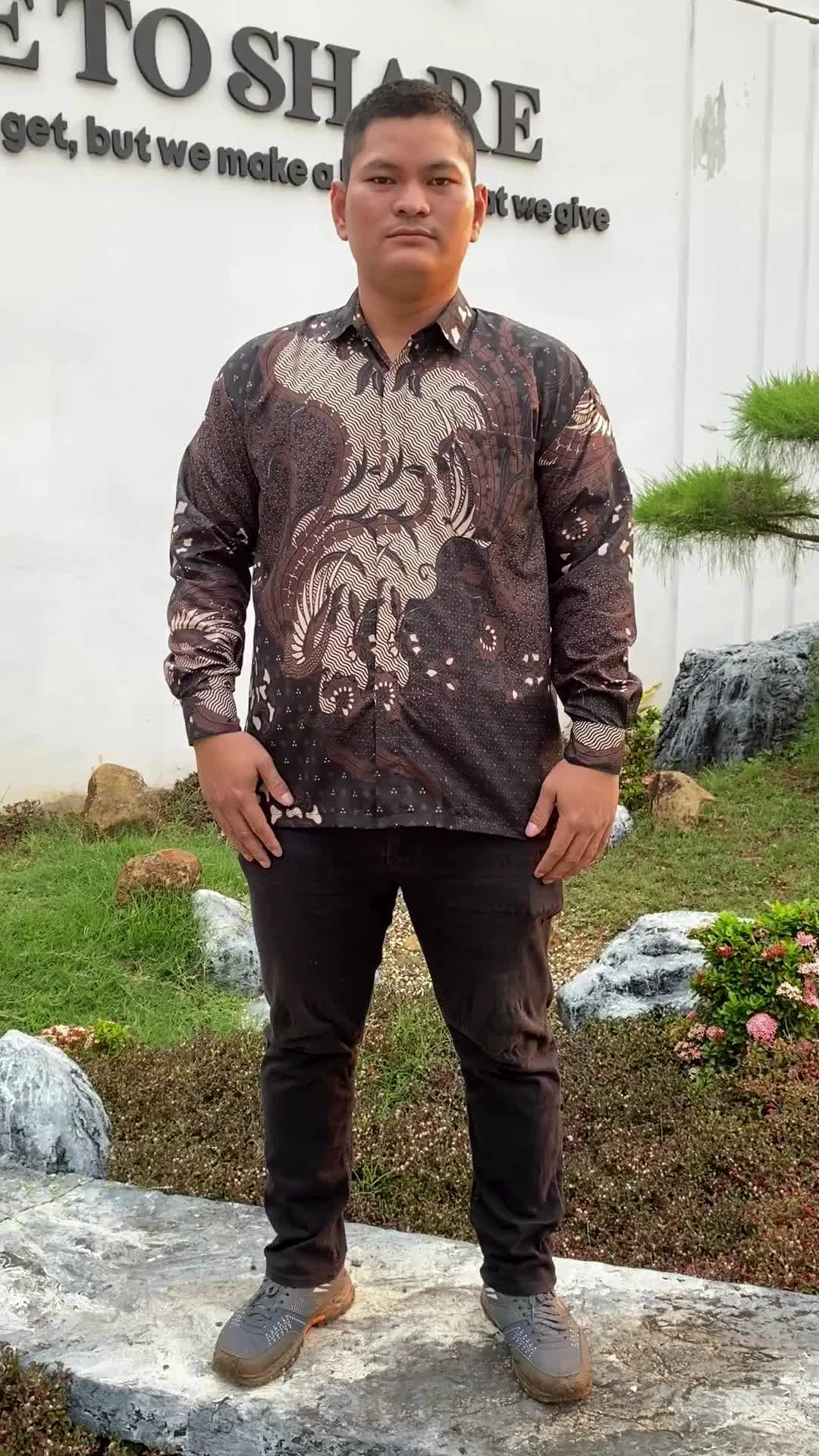 BATIK HARYONO Kemeja Pria Dewasa Lengan Panjang Jumbo Seragam Kerja Kondangan Big Size 3L 4L 5L 6L