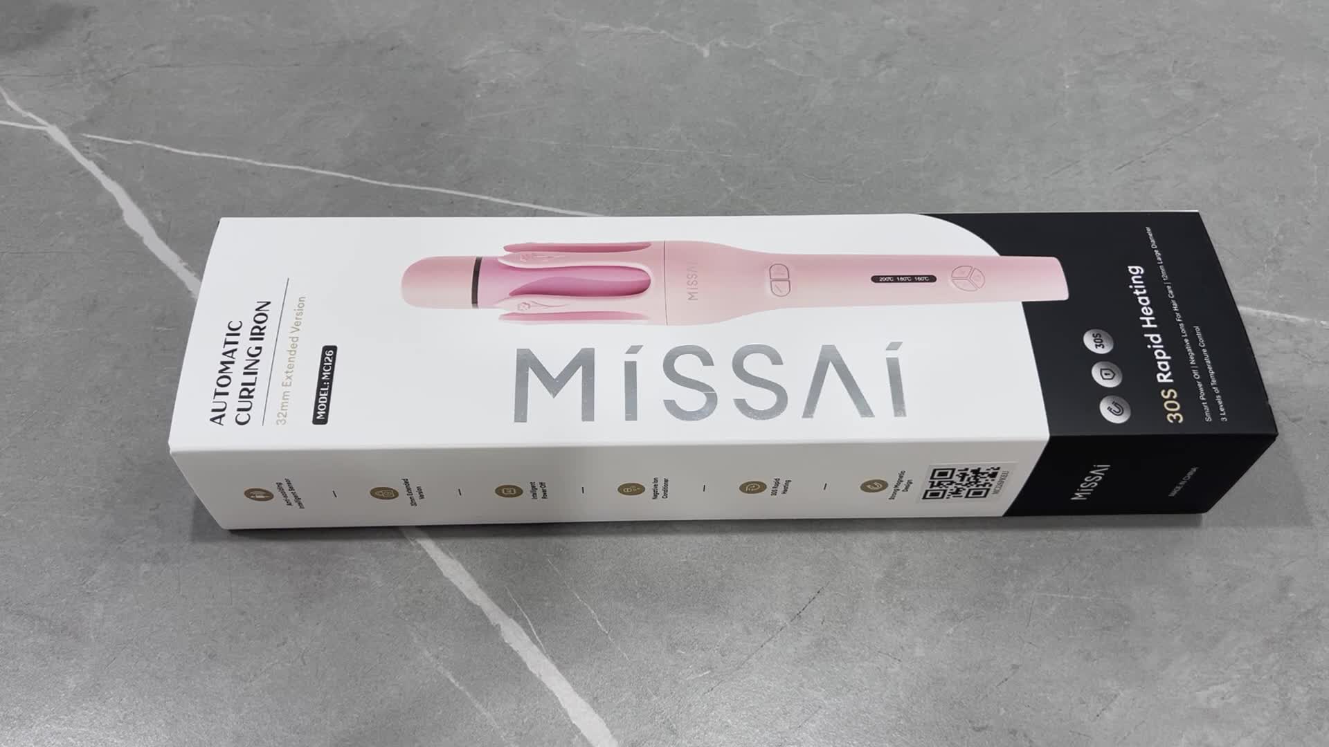 【Also a Flat Iron 2-in-1 Curler 】 Missai MCI26 Catokan Alat pengeriting rambut otomatis 2-in-1 32MM Catok kegunaan ganda untuk rambut lurus Bisa untuk Hair Rambut Rusak Kering dan portabel lapisan keramik tidak membahayakan rambut Meluruskan