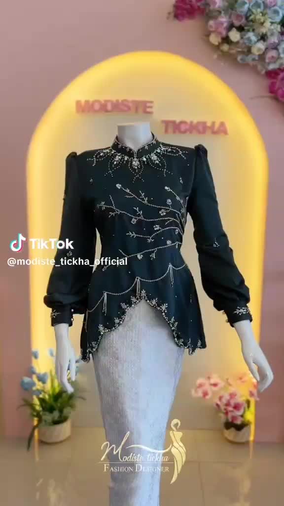 (MODISTE TICKHA ) Niena setelan melayu songket baju melayu payet Cantik Wanita Wisuda Pesta Kebaya