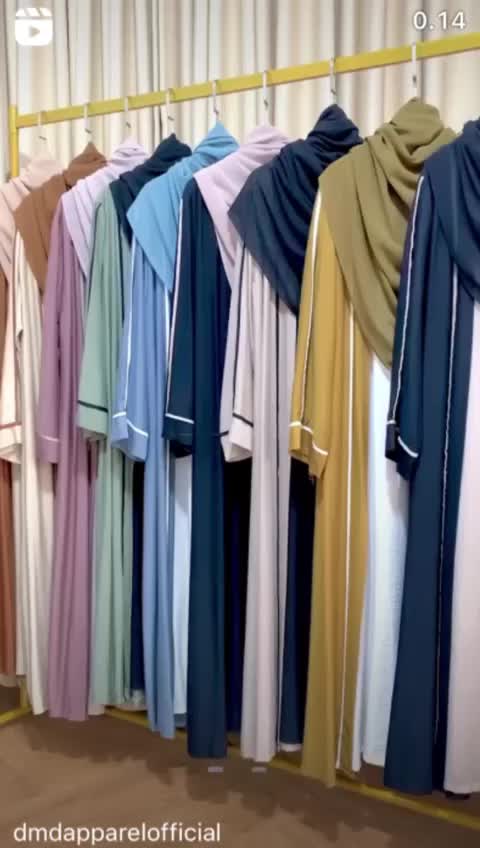 Dmd Apparel - Abaya Turkiye RAYA poly linen Wanita Muslim Simple Dress Syari