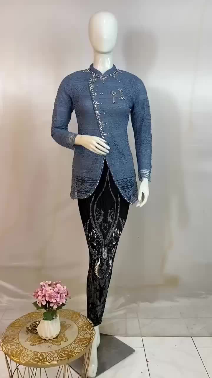 Atasan Kebaya Brukat Modern Set Kebaya Janggan Peyet Pendek Baju Setelan Wanita Dewasa