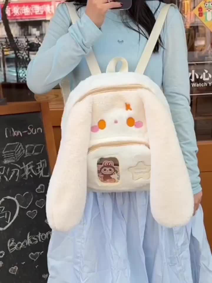 cod&ready Tas Ransel Anak Bulu Tas Sekolah Tas anak Sekolah TK Tas Boneka Populer Tas Cute Karakter Kelinci Bunny GLOBAL SHOP2008