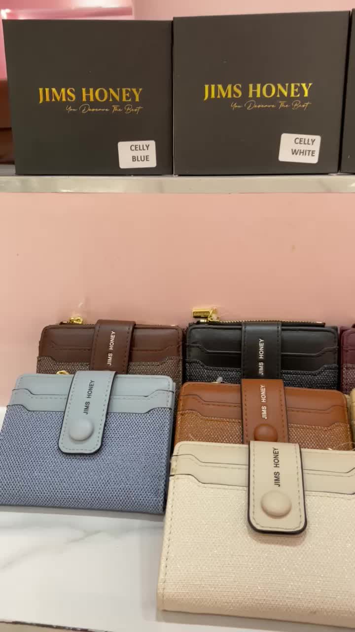JIMSHONEY CELLY DOMPET MINI ELEGAN – Kecil, Mewah, Multifungsi, Wallet Kartu & Uang, Freebox.