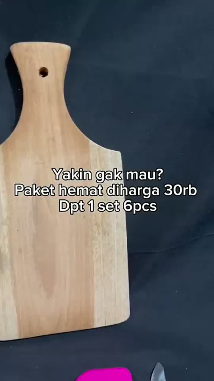 Paket Hemat Set Cobek Kayu 6 in 1 Kichenware Alat Dapur Talenan Kitchenware Pisau spatula Plastik