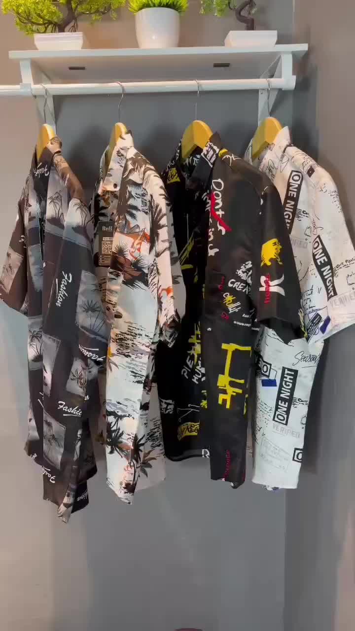 RnB Kemeja Pria Lengan Pendek Motif Mountain Baju Atasan Cowok Surfing Dewasa Fullprinting