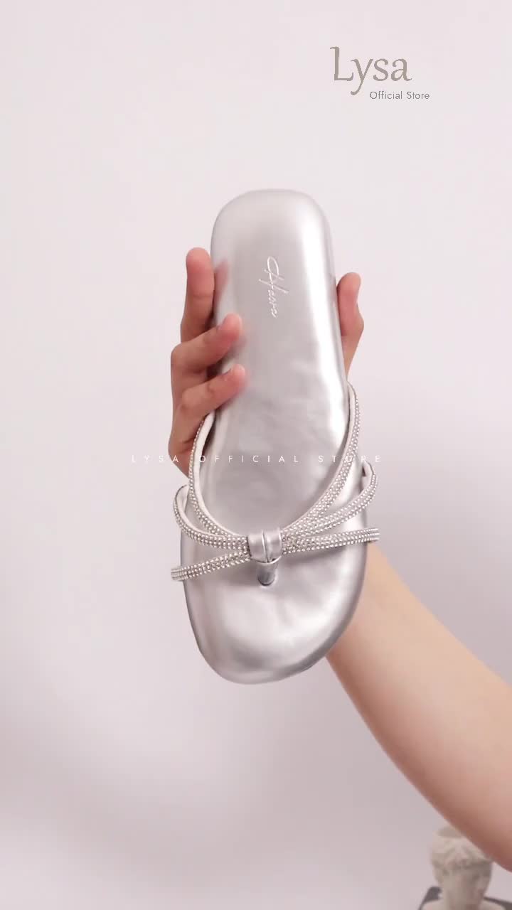 Lysa Sandal Flat Wanita Lylc Variasi Tali Berlian Busa Empuk Non Slip Premium-LS06 Sendal