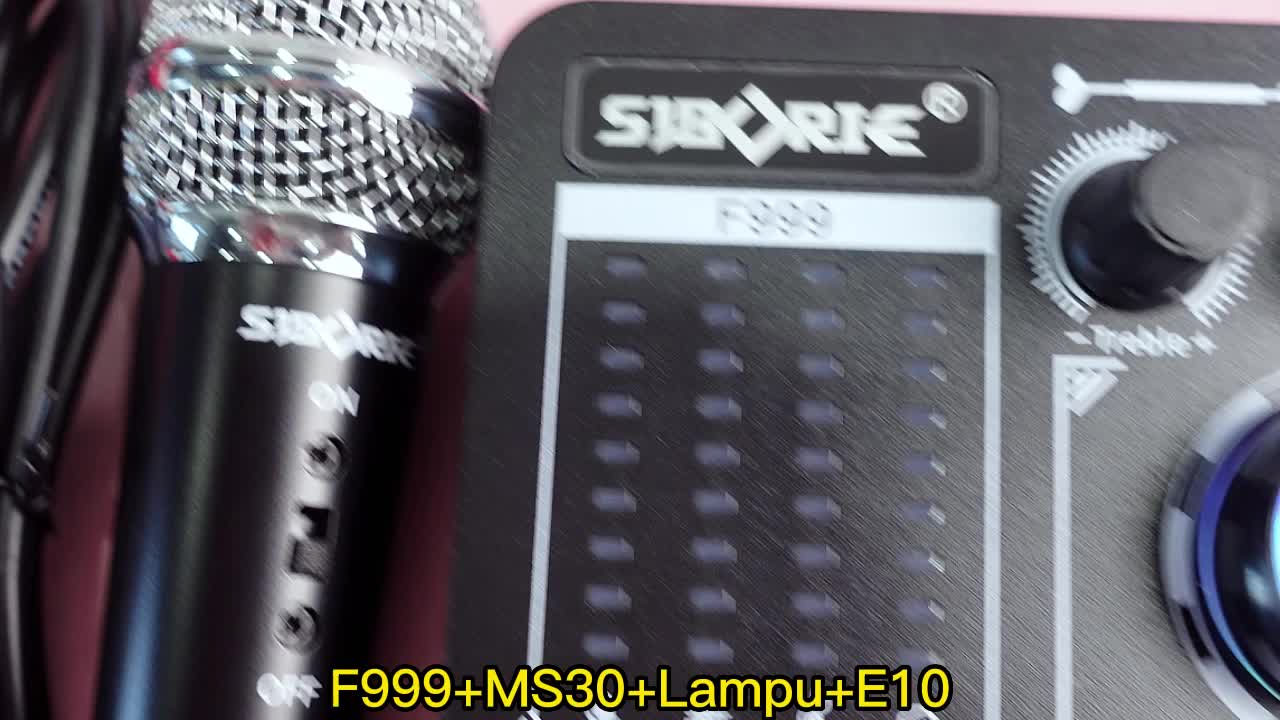 Gonew【Free headset】F999 soundcard+MS30 mic+Lampu+E10 headset Full set 4 in 1 Siap COD
