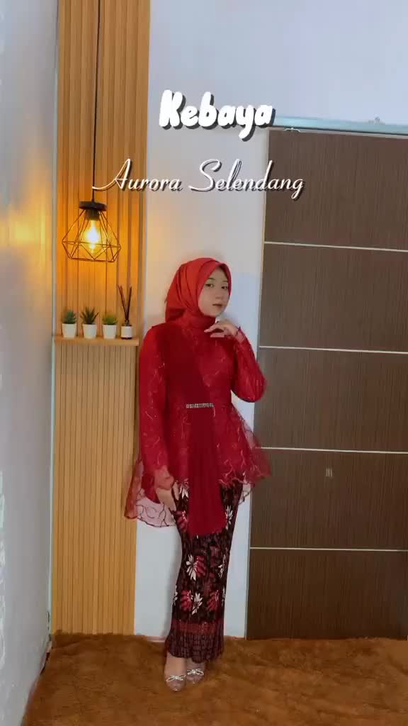 Atasan Kebaya Wisuda Kondangan / Kebaya Aurora Selendang / Baju Wisuda Remaja / Kebaya Lamaran Nikahan Setelan Dress Wanita Pesta Bawahan Hitam Panjang