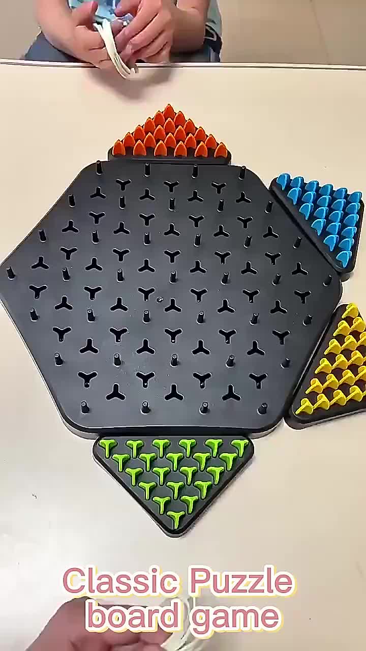 Chain Triangle Multiplayer Puzzle Board Game Puzzle Geometry Chain Chess Board Party Game Family Interactive Mainan Anak SNI