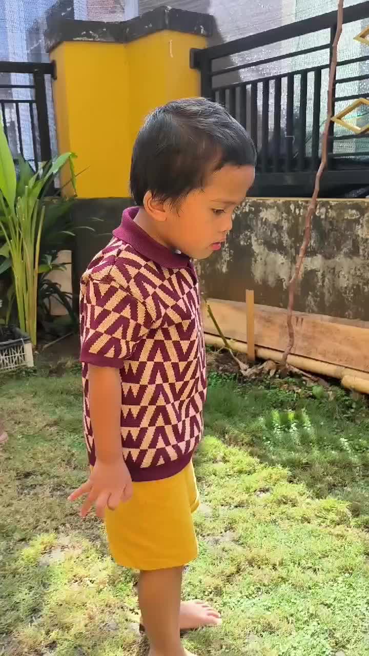 Atasan Rajut Polo Premium Anak Motif V UNISEX Lengan Pendek 1-6th