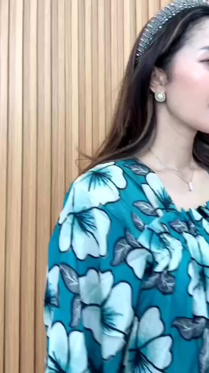 Daster Panjang Semata Kaki Lengan 7/8 Karet Dada Santung Halus Adem Murah Fit Nyaman Rayon Wanita Motif Tidur Bumil Dress