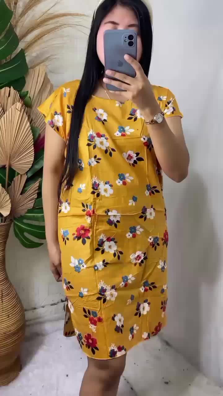 Daster Midi Baju Tidur Baju Santai Wanita Model Seksi Lengan Pendek Panjang Dress Selutut Kerah Leher Bulat Bahan Rayon Super Premium Tebal Motif Bunga Polka Polos Kombinasi Salur Garis Kekinian Terbaru Variasi Warna Warni Bentuk Gaun Lurus Bawah Katun Bu