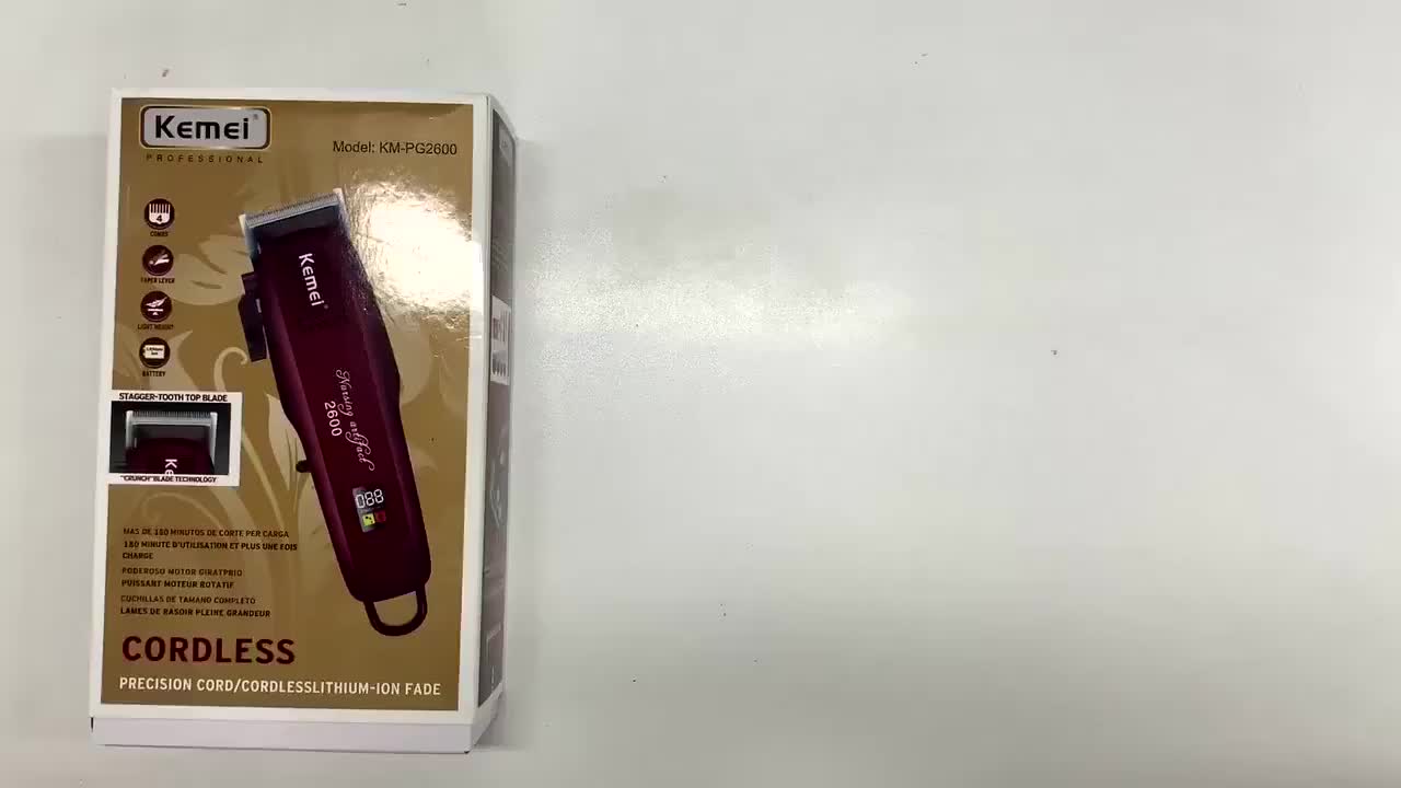 Kemei  Alat Mesin Cukur Elektrik Profesional Hair Clipper Cordless Pencukur Rambut Gunting Sisir ABS Baterai Isi Ulang 180 Menit Penggunaan LCD Display Indikator